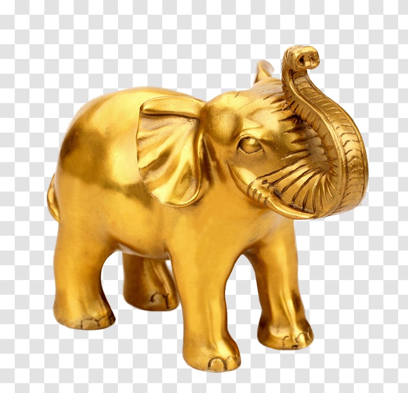 African Elephant Indian Elephants In Ancient China - Bronze - Golden Statue Object Transparent PNG