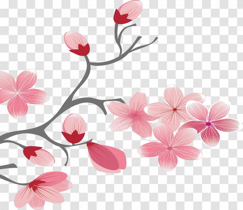 Cherry Blossom Pink - Heart - Hand-painted And Elegant Blossoms Transparent PNG