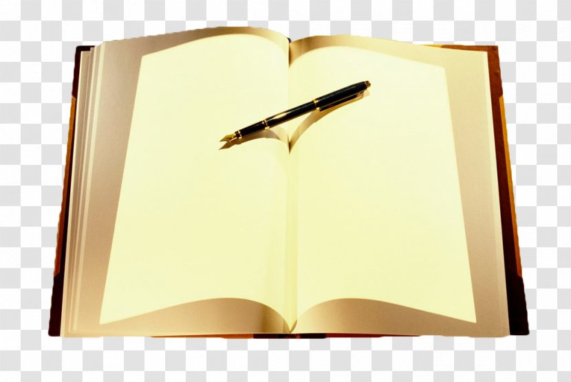 Yellow Pen Clip Art - Black - Blank Book Transparent PNG
