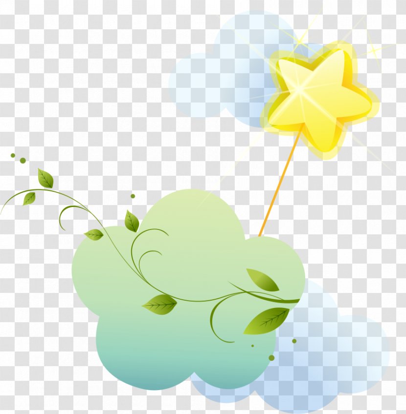 Drawing Clip Art - Green - Star Clouds Transparent PNG