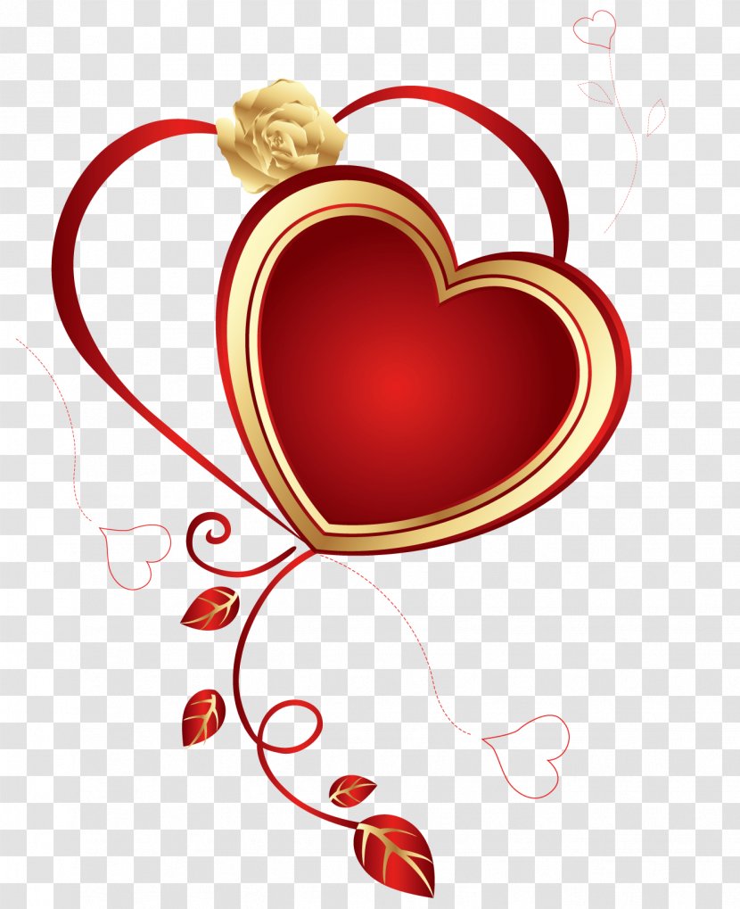 Heart Valentine's Day Clip Art - A Delicate Heart-shaped Transparent PNG