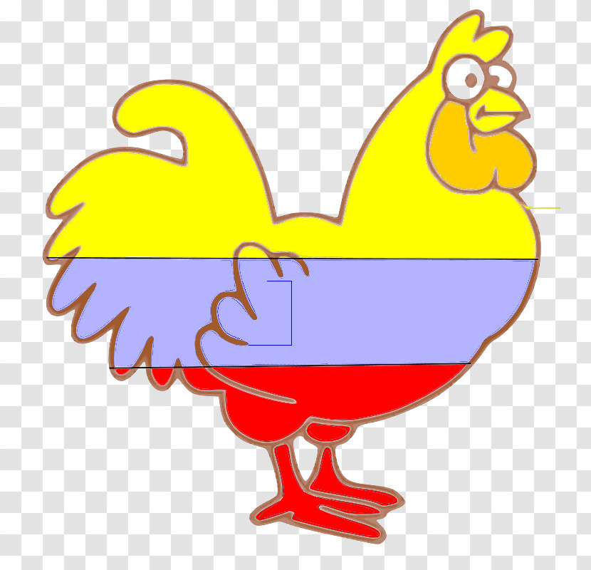 Chicken Rooster Cartoon Yellow Bird Transparent PNG