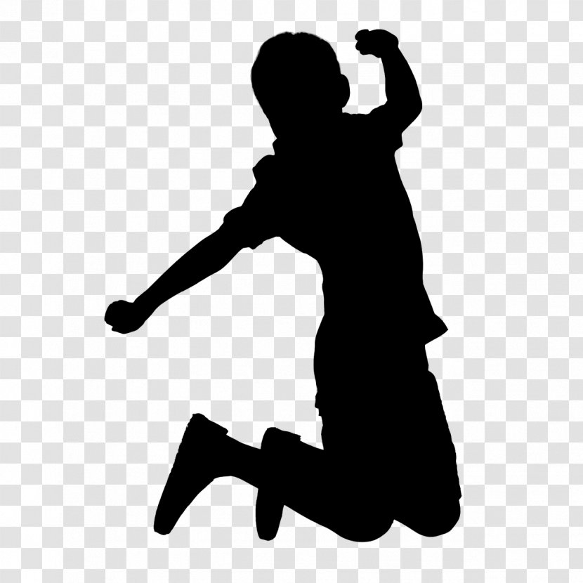 Child Silhouette Jumping - Black And White - Jump Transparent PNG