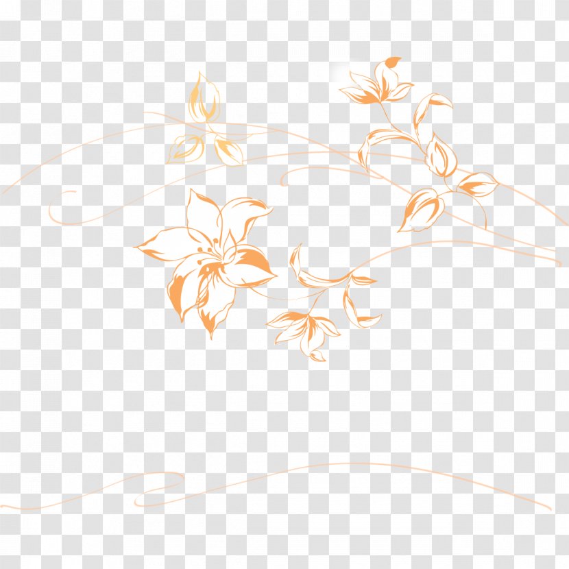 Petal Line Illustration - Green - Petals And Lines Transparent PNG