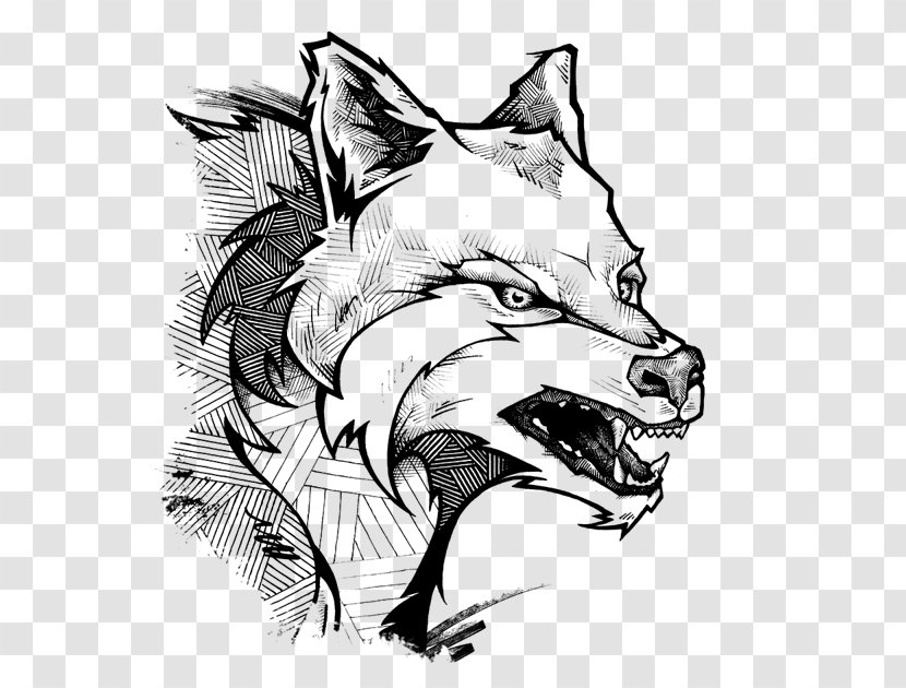Gray Wolf Drawing Visual Arts Sketch - Photography - Geometric Transparent PNG