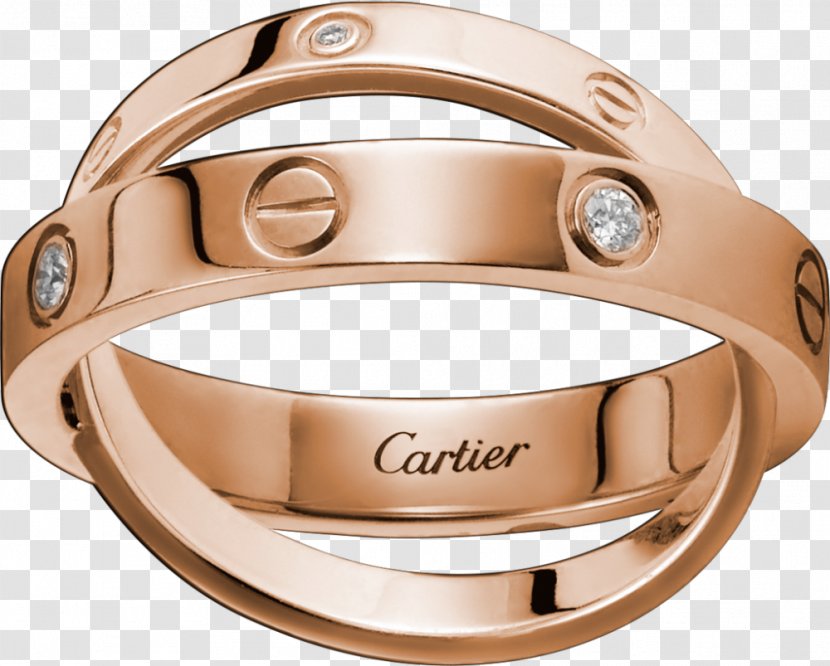 Cartier Ring Love Bracelet Diamond Colored Gold - Solitaire Transparent PNG