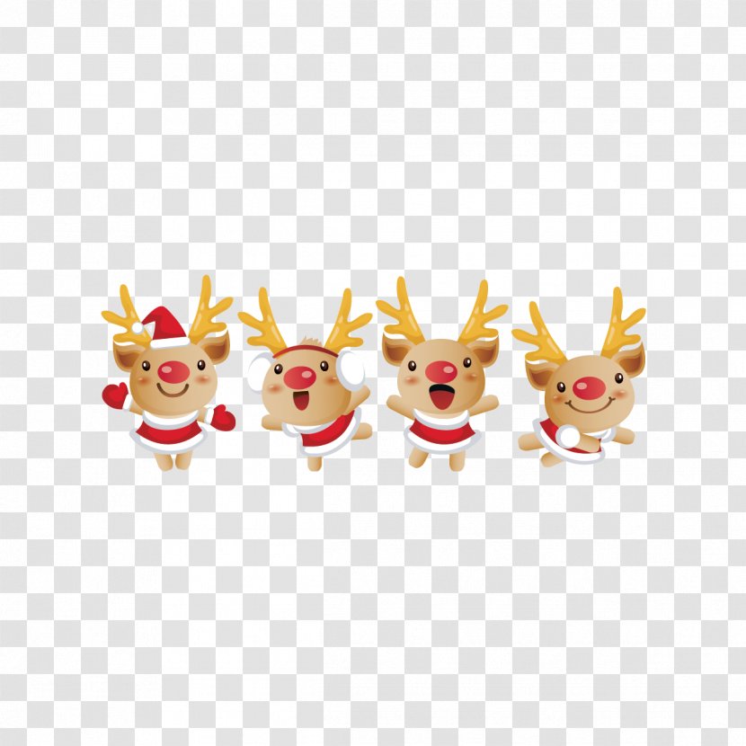 Reindeer Santa Claus Christmas Cartoon Deer Cute Clip Buckle Free Transparent Png