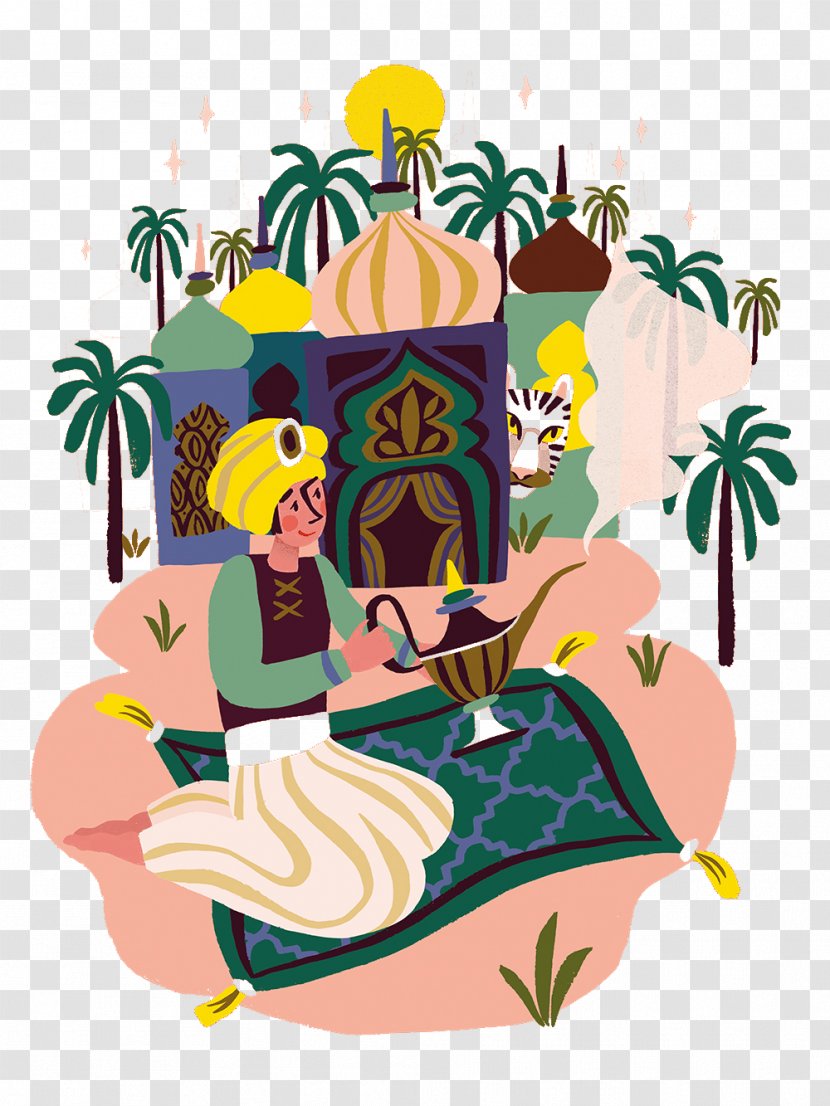 One Thousand And Nights Aladdin Grimms Fairy Tales Aesops Fables Illustration - Poster - Person Transparent PNG
