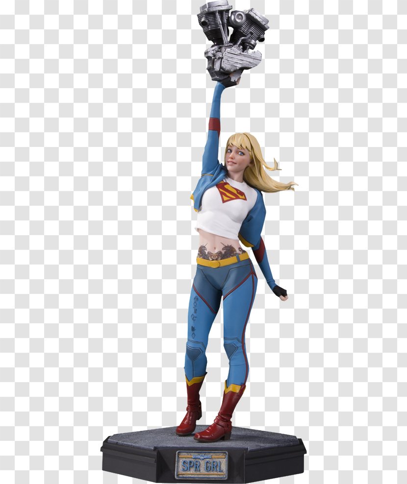Supergirl Batman Kara Zor-El Batgirl Statue - Action Figure - Hand Painted City Building Transparent PNG