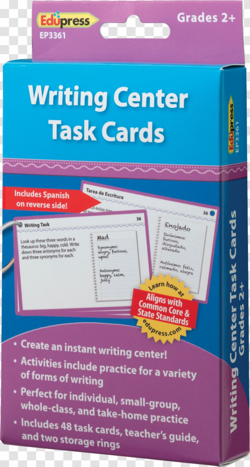 Paper Edupress Literacy Center Task Cards Purple Font Line - Second Grade Persuasive Writing Ideas Transparent PNG