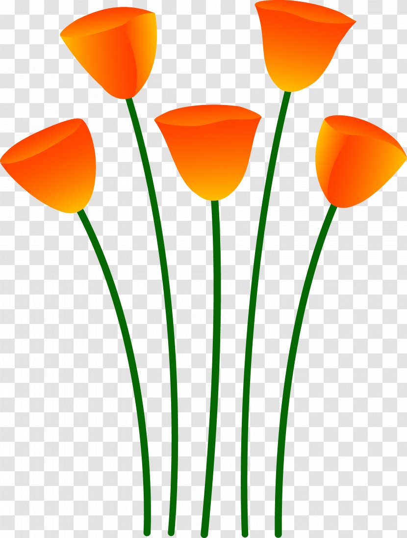 Flower Poppy Orange Clip Art - California - Clipart Transparent PNG