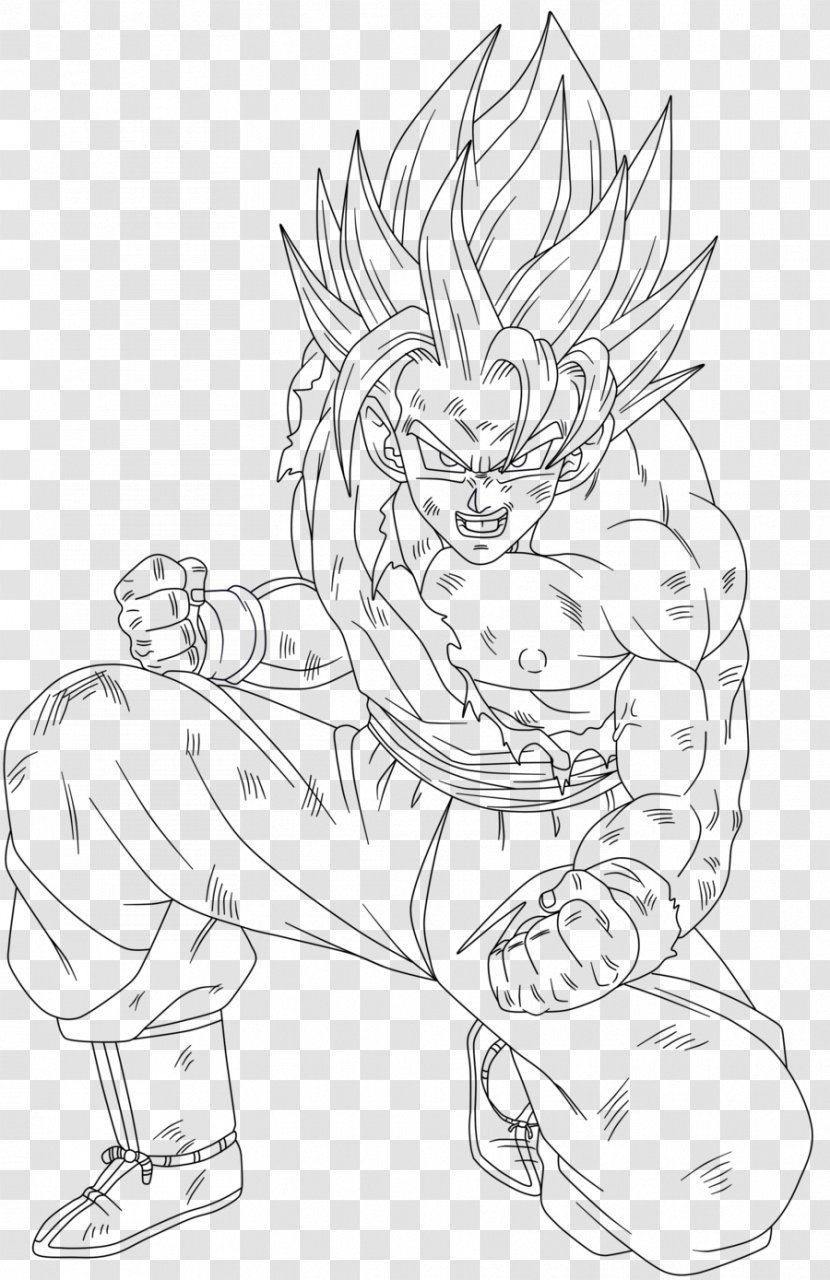 Goku Vegeta Trunks Super Saiya Sketch - Wing Transparent PNG