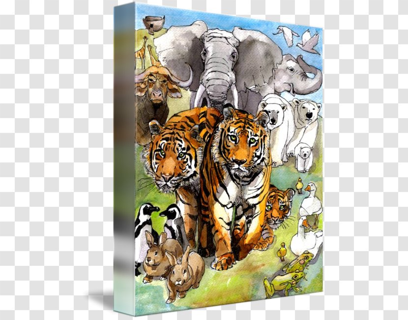 Tiger Big Cat Art Terrestrial Animal - Noah's Ark Transparent PNG
