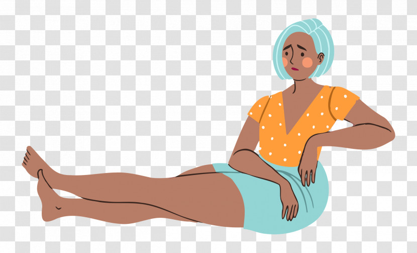 Relaxing Lady Woman Transparent PNG