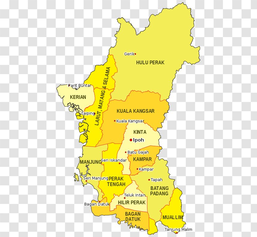 Hulu Perak District Kampar Muallim List Of Districts In Malaysia Batang Padang - Hilir - Map Transparent PNG