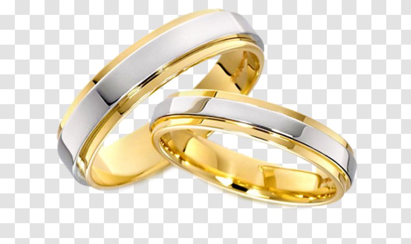 Wedding Ring Engagement - Colored Gold - Full-metal Transparent PNG