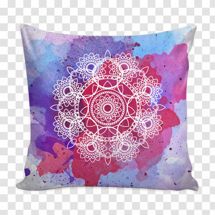 Throw Pillows Cushion Textile Purple - Watercolor Powder Layer Transparent PNG