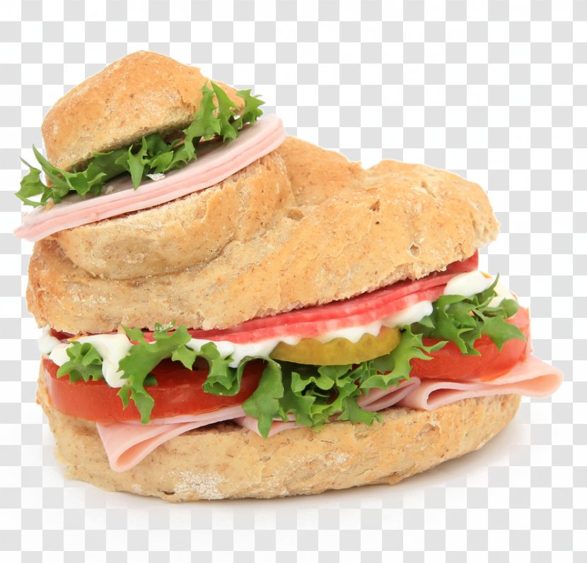Hamburger Cheeseburger Fast Food Lettuce Sandwich Bread - A Piece Of Transparent PNG