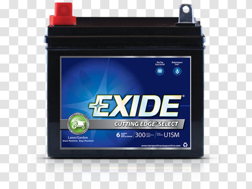 Automotive Battery Exide Deep-cycle Electric VRLA - Potential Difference Transparent PNG