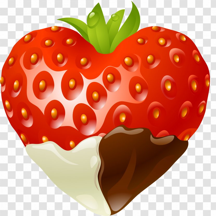 Strawberry Heart Chocolate Food - Natural Foods Transparent PNG