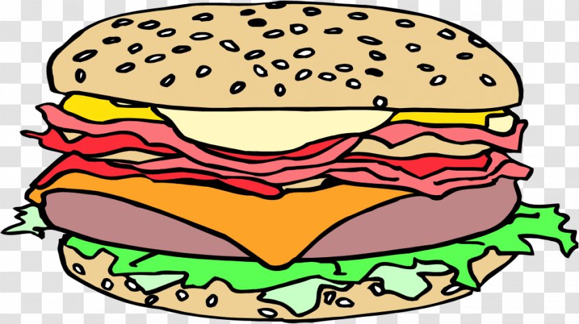 Hamburger Cheeseburger Sesame Clip Art - Small Bread - Images Of Burgers Transparent PNG