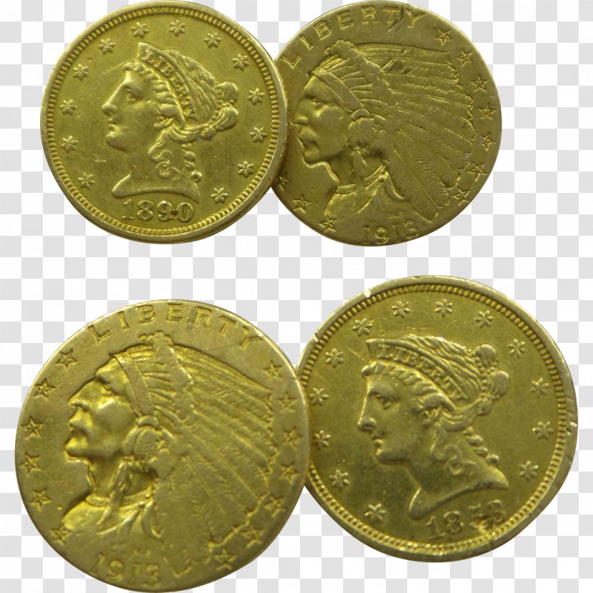 Dollar Coin Indian Head Gold Pieces - Quarter Eagle - Lakshmi Transparent PNG