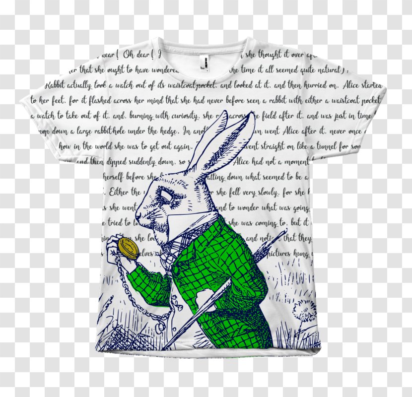 Alice's Adventures In Wonderland T-shirt White Rabbit Illustration - Typeface Transparent PNG