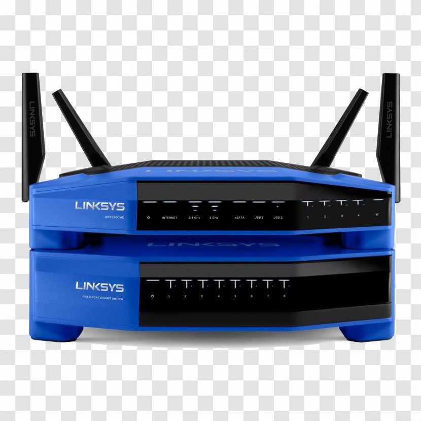 Gigabit Ethernet Network Switch Linksys WRT1900AC - Technology - Router Transparent PNG