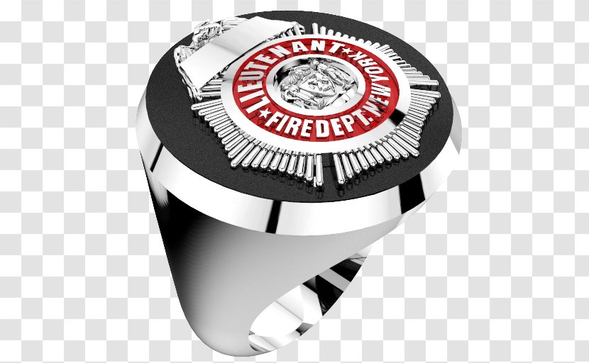 Lieutenant M.R. Ring Silver Gold Firefighter - Brand Transparent PNG