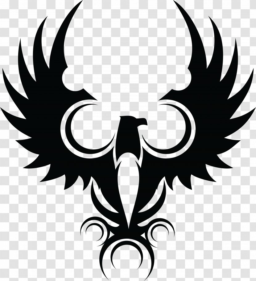 Bald Eagle Symbol - Black And White Transparent PNG