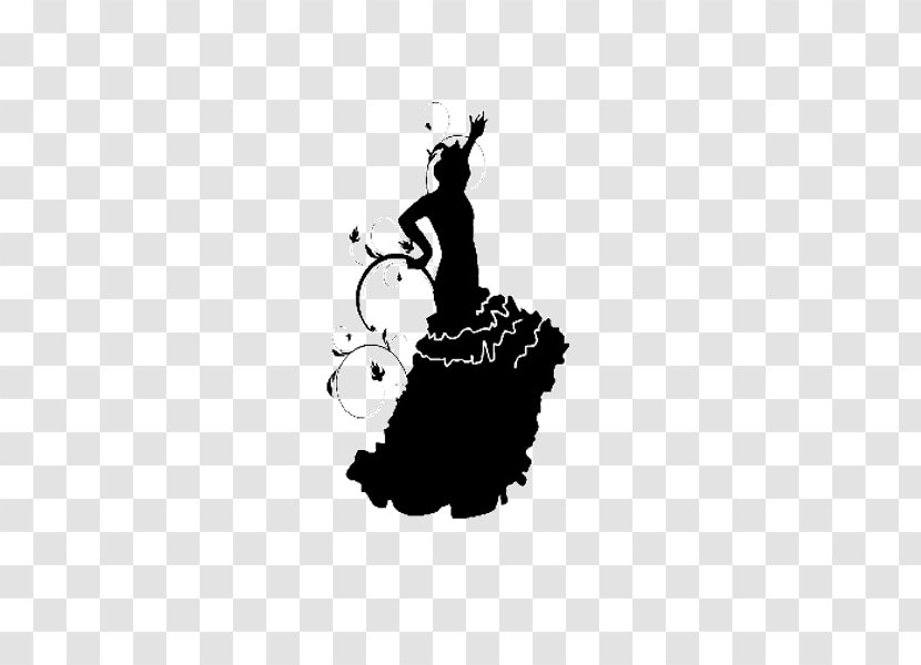 Flamenco Dance Wall Decal Phonograph Record - Monochrome - White Transparent PNG