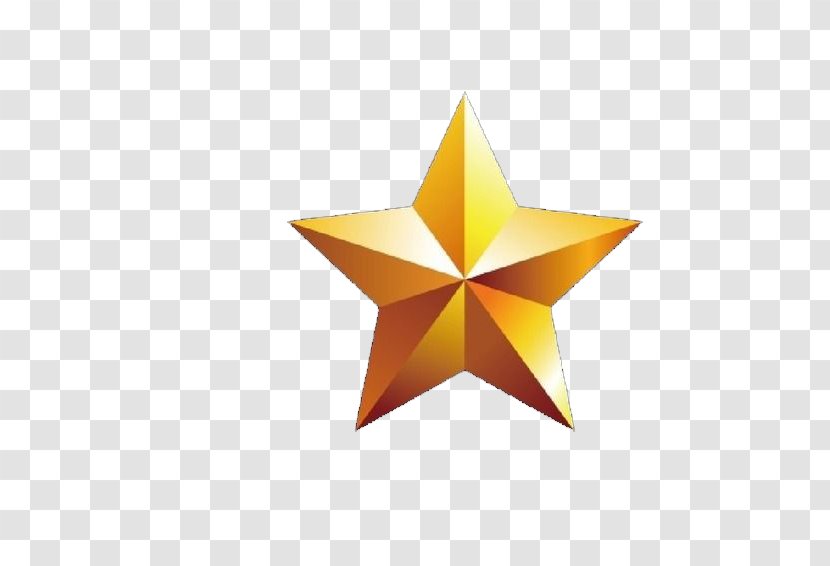 Yellow Star Color - Logo - Golden Hand-painted Five-star Transparent PNG