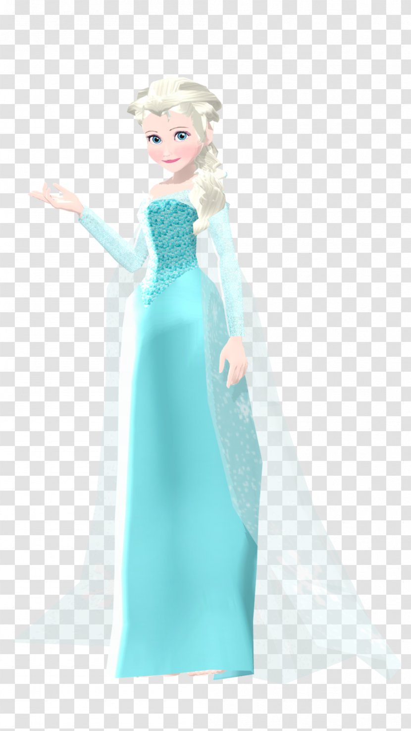 Dress Barbie Turquoise Doll Gown - Elsa Transparent PNG
