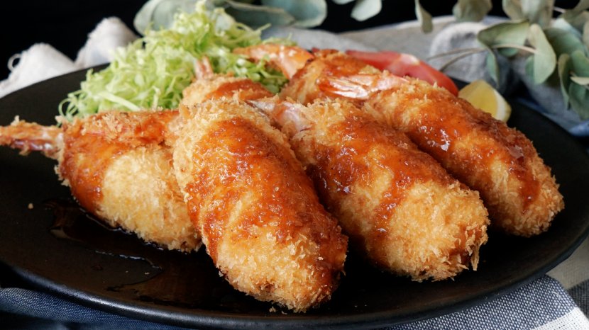 Fried Prawn Stuffing Croquette Tonkatsu Chicken - Cuisine - Shrimps Transparent PNG