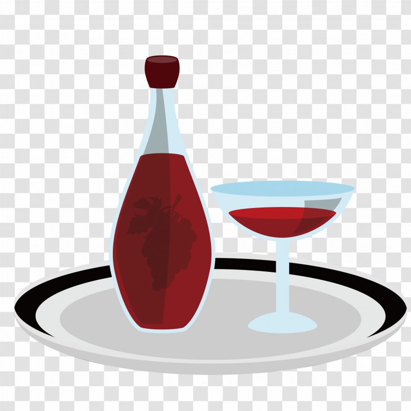 Red Wine Cocktail Glass - Stemware - And Trays Vector Material Transparent PNG