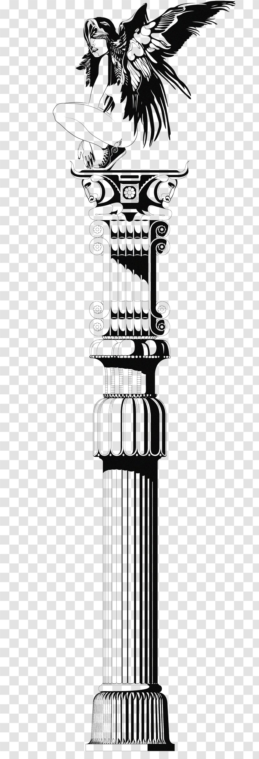 Column Portfoolio Black And White Persepolis Illustration - Charisma Transparent PNG