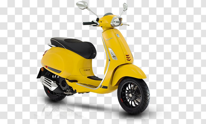 Piaggio Vespa Sprint Scooter Motorcycle - Yellow Transparent PNG
