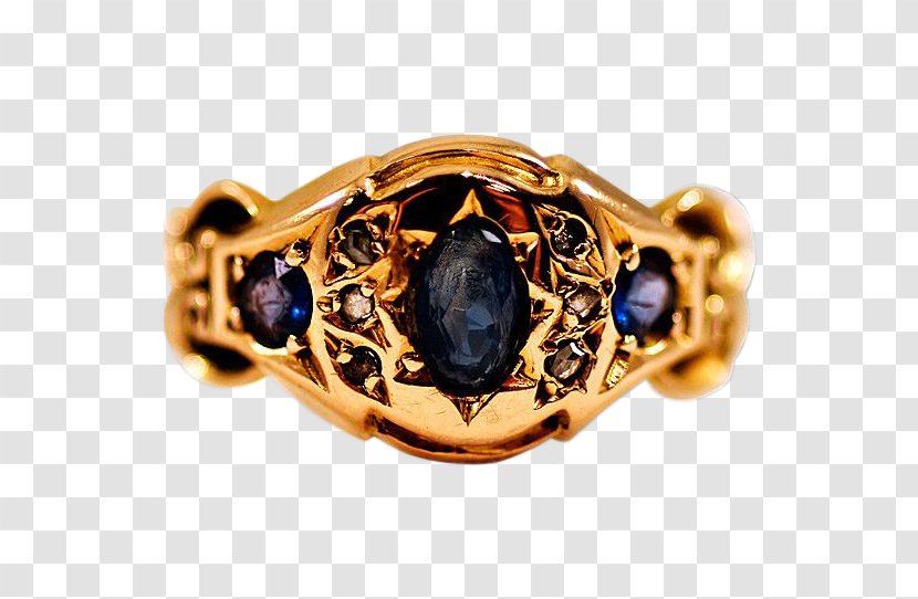 Sapphire Sovereign Ring Gold Diamond - Silver Transparent PNG