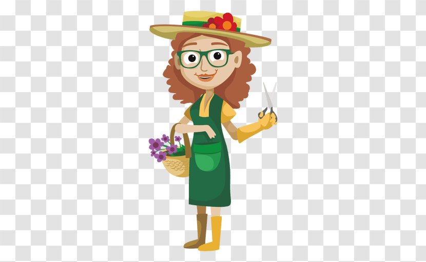 Gardener Cartoon Flower Garden - Art - Young Vector Transparent PNG