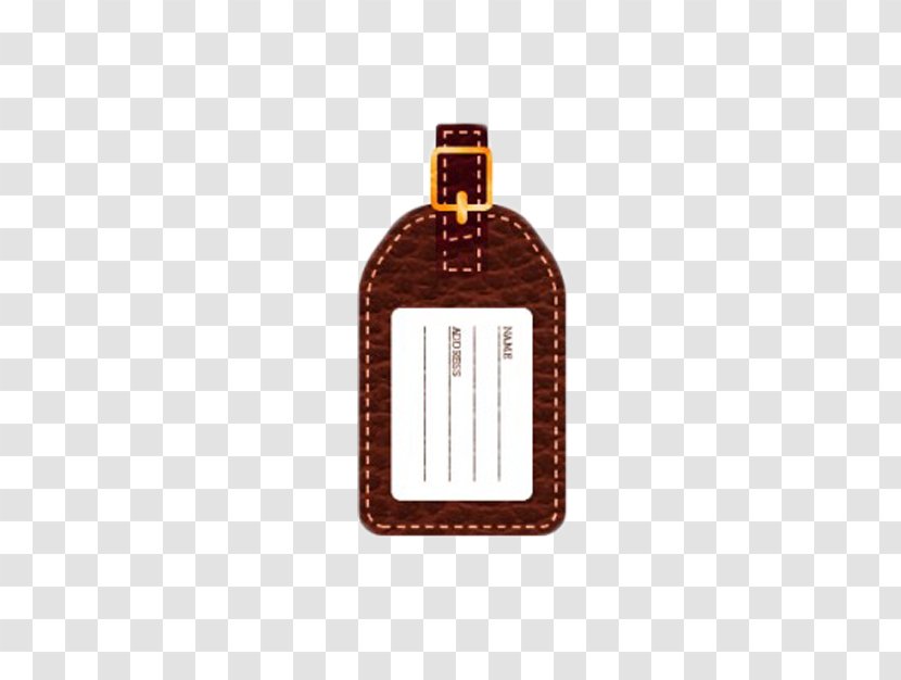 Suitcase Baggage Bag Tag - Brown Leather Luggage Transparent PNG