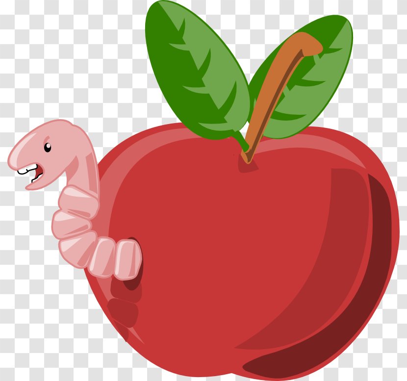 Worm Apple Cartoon Clip Art - Flowering Plant - Images Transparent PNG