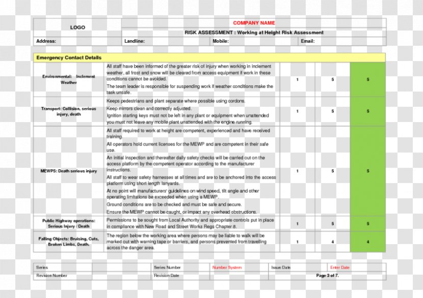 Risk Assessment Template Résumé Permit To Work - Method Statement - Text Transparent PNG