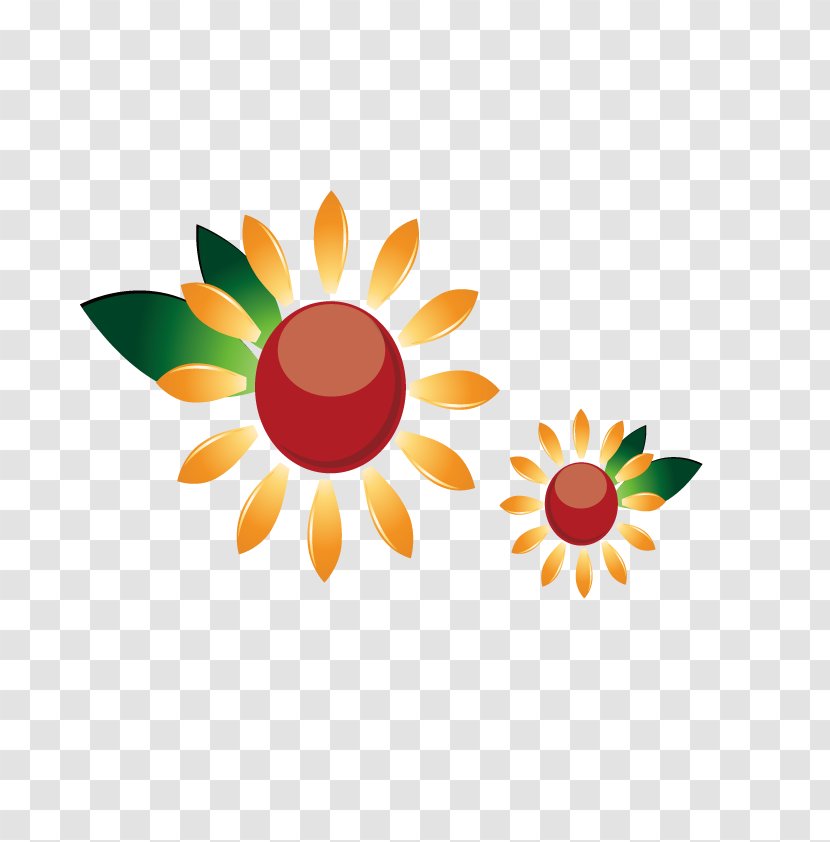 Icon - Orange - Vector Crystal Sunflower Transparent PNG