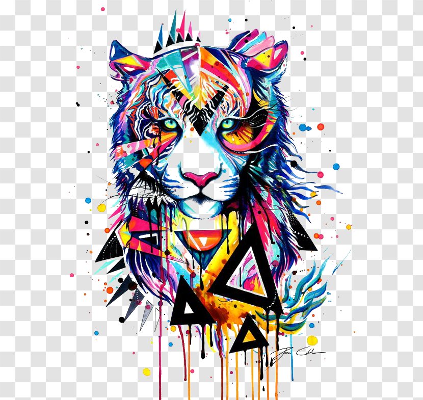 Tiger Watercolor Painting Drawing Illustration - Art Transparent PNG