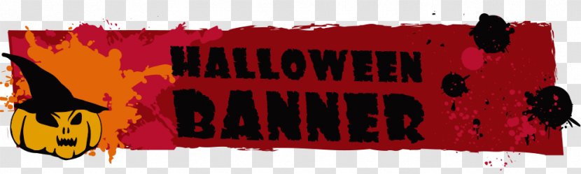 Red Banner Icon - Poster - Dark Halloween Banners Vector Material Transparent PNG