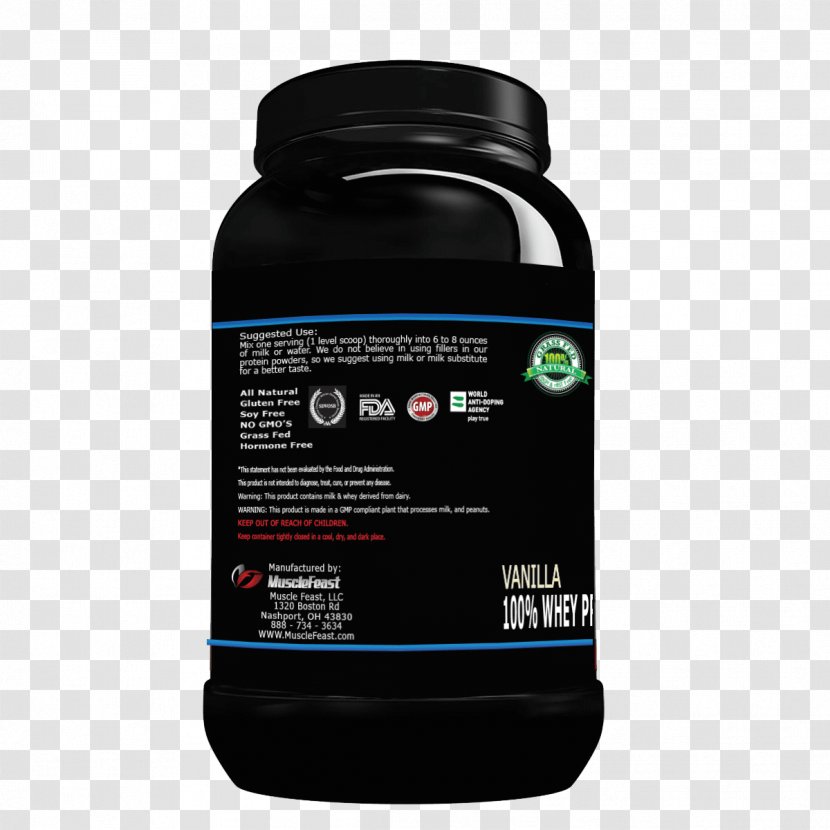 Dietary Supplement Whey Protein Isolate Grass Fed Hormone Free Muscle Feast Premium Blend - Powder Transparent PNG