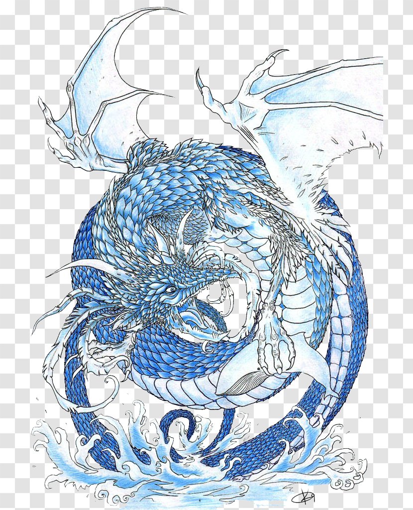 Chinese Dragon Tattoo Drawing - Artwork - Painting Transparent PNG