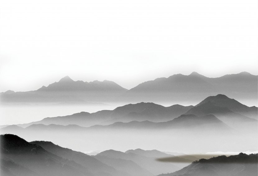 Landscape Painting Chinese Wash - Mountain Range - Mountains Transparent PNG