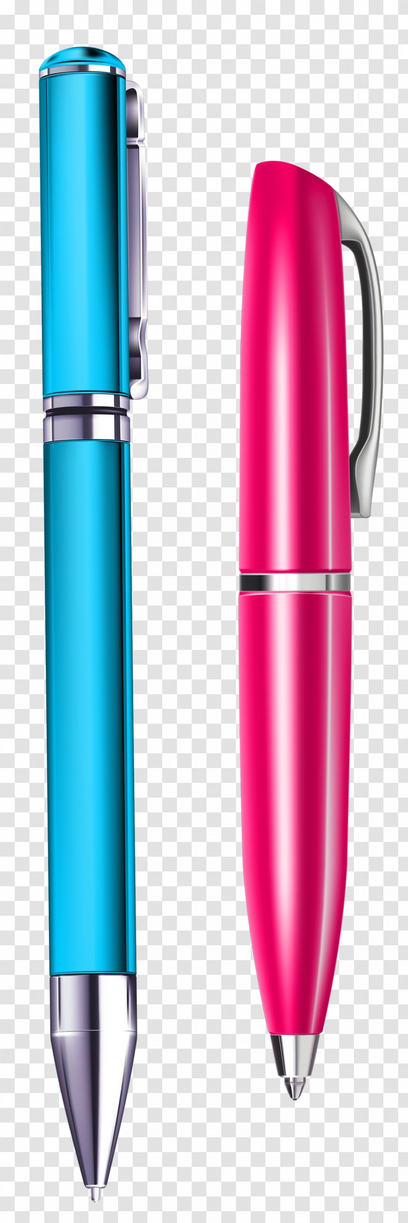 Fountain Pen Clip Art - Magenta - Blue And Pink Pens Transparent Vector Clipart Transparent PNG