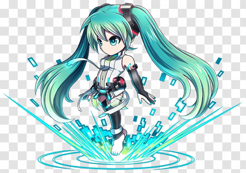 Brave Frontier Hatsune Miku: Project Diva X Vocaloid DIVA F - Cartoon - Miku Transparent PNG